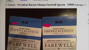 Квитки на прощальну промову Обами продавались на Ebay і Craigslist за тисячі доларів